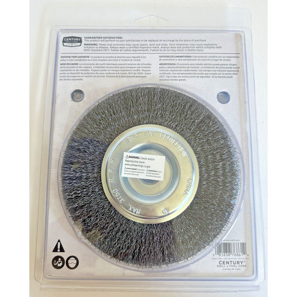Century Drill & Tool 6" Coarse Bench Grinder Crimped Wire Wheel • 76861 - Picture 2 of 2